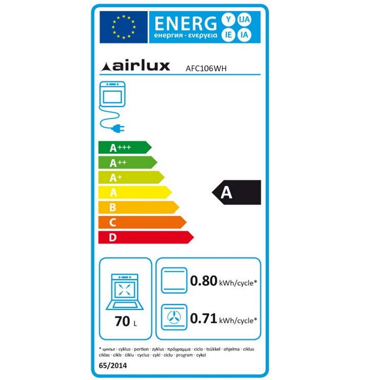 Four encastrable Airlux à catalyse autonettoyant avec cavité 70L multifonction