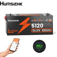 48V 100Ah 5.12kWh Lithium LiFePO4 Golf Cart Battery Metal Solar Club EZGO Yamaha