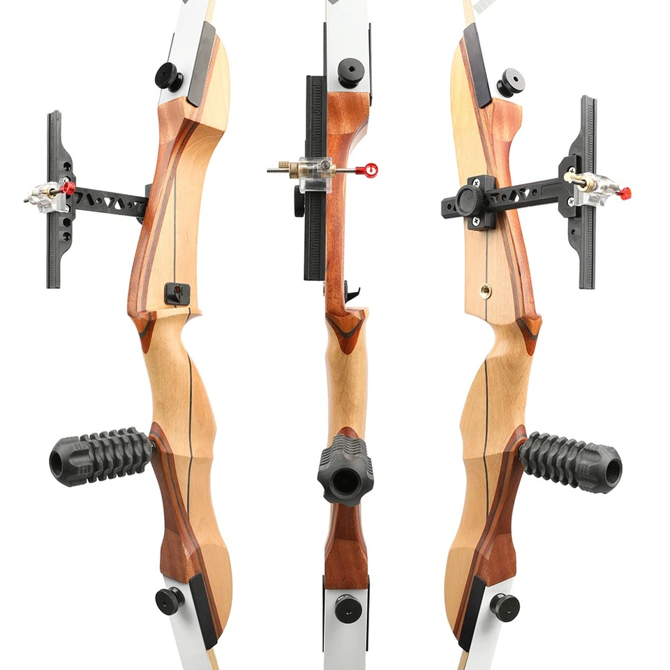 Recurve Bow Set 14-40lb Wooden Takedown 66''68''70''  Archery Hunting Target - Image 4 of 4