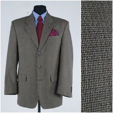 Mens Textured Blazer 40R UK Size DUCA TOSCARI Brown Wool Sport Coat Jacket