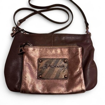 B. Makowsky Y2K Metallic Leather Crossbody Bag