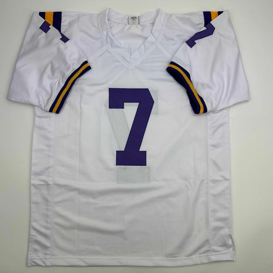 Autographed/Signed Patrick Peterson LSU White College Football Jersey JSA COA - Image 4 of 4