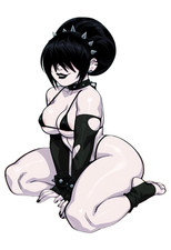 3183 Goth Cutie Sticker, Made In USA, Laminated, Waifu, Sexy, Busty, Curvy