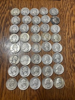 1932 1948 Roll of 40 90% Silver Washington Quarters $10 Face Value