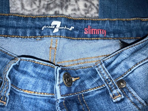 7 Seven for All Mankind jeans Girls 12 Slimmy Stretch Denim blue 74AMK - Picture 2 of 5
