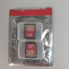 New Gigastone 128 GB SD Card Set Of 2- New In Open Package