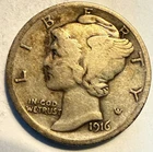 1916 Mercury Dime FINE from private collection SEE MY OTHER COINS