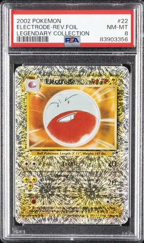 2002 POKEMON LEGENDARY COLLECTION #22 ELECTRODE-REVERSE FOIL PSA 8