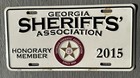 GA Sheriff’s Association License Plate 2015 Georgia Police Honorary Member  — photo 1