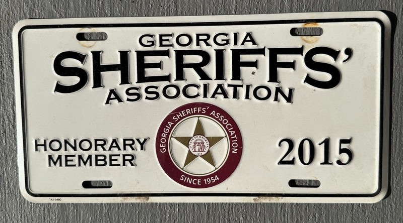 GA Sheriff’s Association License Plate 2015 Georgia Police Honorary Member 