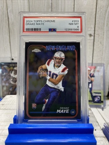 2024 Topps Chrome #203 Drake Maye (RC) PSA 8