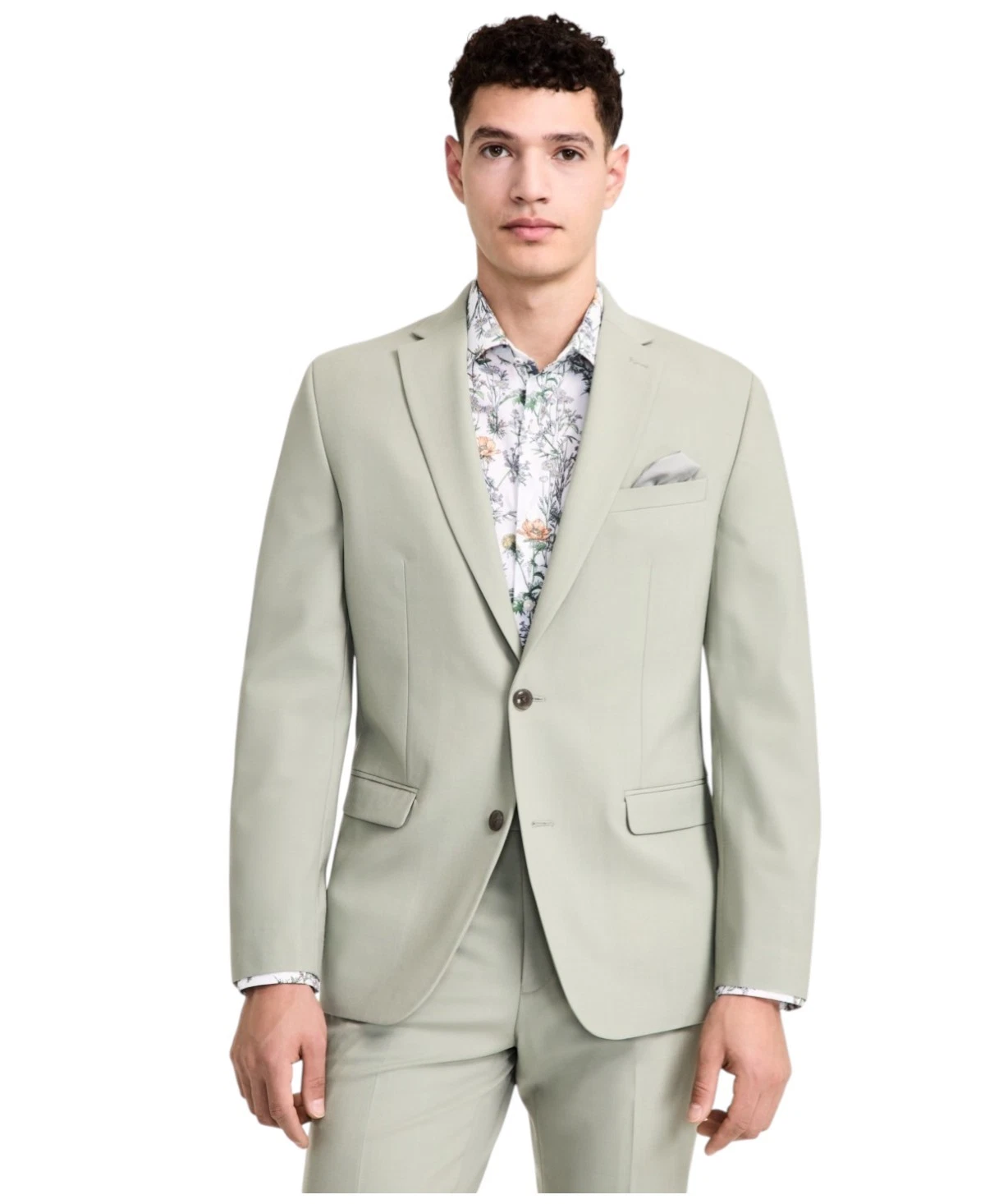 Bar Iii Mens Slim fit Suit Jacket Blazer 38 S Sage Green Solid