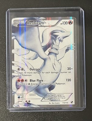 Reshiram 113/114 Black & White Full Art Ultra Rare Pokemon Card