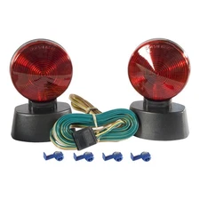 CURT Manufacturing Magnetic Towing Lights Round 4.25" Dia Red Lens 53200