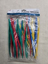 7" Lightweight Plastic Tweezers, 12 Pack