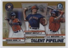2020 Bowman Gold Refractor 30/50 Forrest Whitley JJ Matijevic Freudis Nova 00gy