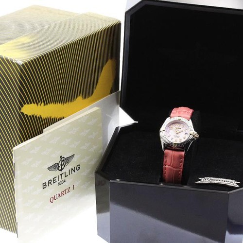 Breitling Chronomat B52345 28mm SS Pink Dial Quartz Date Watch...