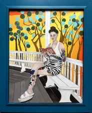 Original Oil Painting, 16x20 inches, Woman Reading 8, Portrait, Woman, Books.