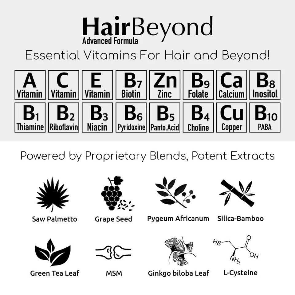 HairBeyond Fórmula Avanzada de Crecimiento del Cabello, Mejora la Fuerza del Folículo y el Cuero Cabelludo Foto 2 de 4