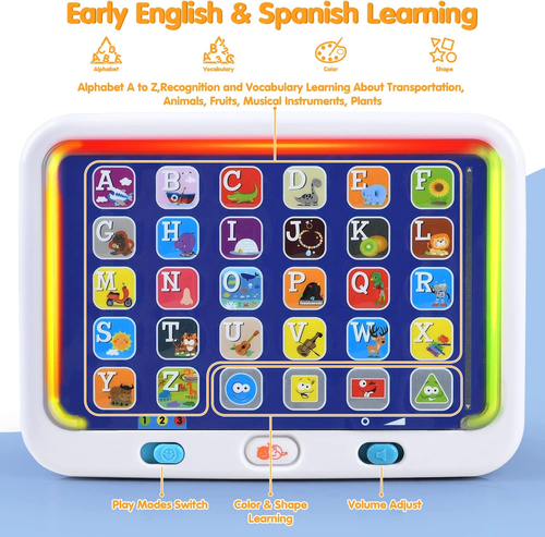 PLAY Spanish & English Learning Tablet for Toddlers 1-3, Kids Bilingual Interact - Picture 3 of 12