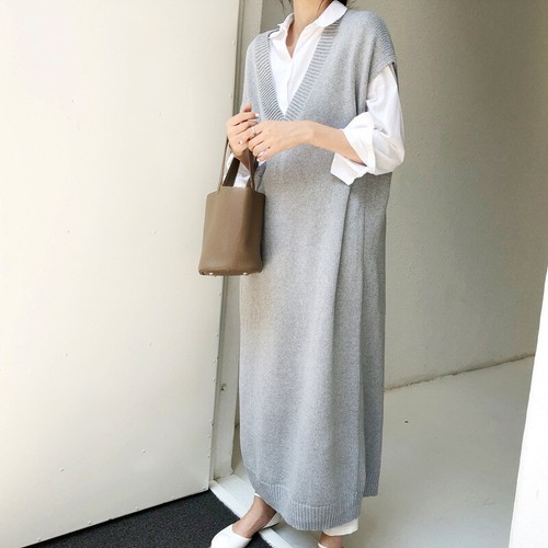 Damen Gestrickte Weste Strickjacke Pullover Tanktop Lang Locker Weit Oversize - Bild 5 von 9