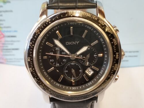 DKNY CHRONOGRAPH QUARTZ BLACK DIAL NY-1478 MEN'S FULL WORKING VINTAGE WATCH - Picture 3 of 22