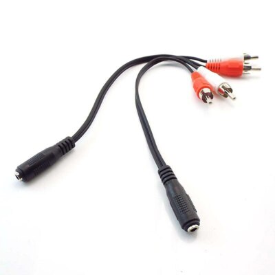 Stereo Aux Audio Cable 3.5mm female To 2RCA Male Audio Jack Cable for DVD TV VCR