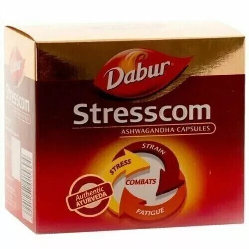 Dabur Stresscom Ashwagandha 60 Caps For Stress ,Fatigue & Improves ...