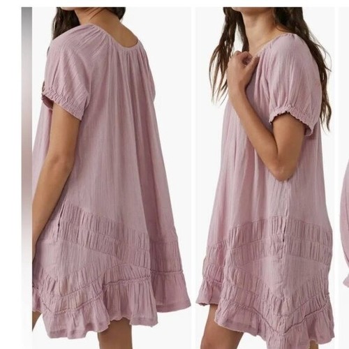 NWT FREE PEOPLE ENDLESS SUMMER SO SCENIC MINI DRESS Mauve Small - Picture 4 of 11