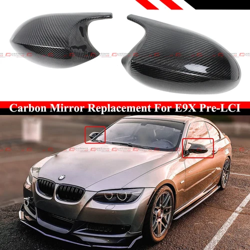 FOR 05-07 BMW E90 / 06-09 E92 E93 PRE-LCI M STYL CARBON REPLACEMENT MIRROR CAPS