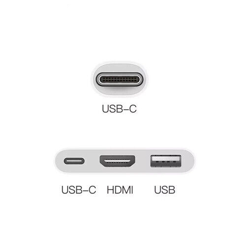 FOR APPLE USB-C DIGITAL AV MULTIPORT ADAPTER A2119 - Thunderbolt 3, HDMI, USB-A - Picture 2 of 2