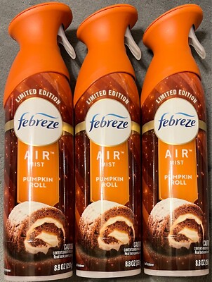 3 Pack Febreze Air Freshener Spray - Pumpkin Roll - 8.8 OZ - Limited Edition