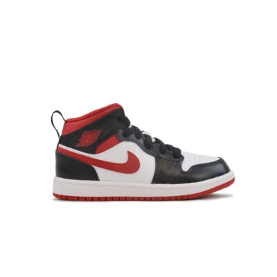 NIKE AIR JORDAN 1 MID OG SCHUHE 640734 122 BLACK SCHWARZ ROT KINDER