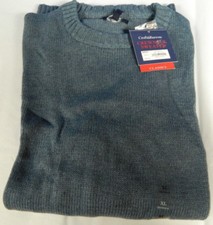 NWT MEN'S CROFT  BARROW BLUE HEATHER SZ XL CREW NECK L/S COTTON BLEND SWEATER