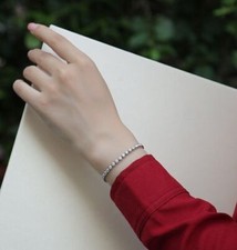 2.5mm 2.8CT Round Cut VVS1 Moissanite Tennis Chain Bracelet 925 Sterling Silver