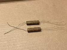 2 NOS Vintage Cornell-Dubilier Grey Tiger Wax Capacitors .005 uf 600v