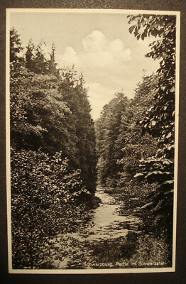 Alte PK ''PARTIE IM SCHWARZATAL'' b. Schwarzburg- LK Saalfeld-Rudolstadt 
