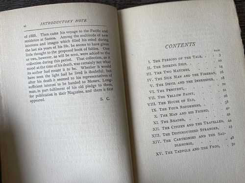 FABLES 1896 Robert Louis Stevenson posthumous 20 short stories book 1st Printing - Picture 8 of 8