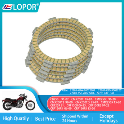 LOPOR Fibrous Clutch plate kit For HONDA CB250 91-07 CMX250 CR125R CRF150R 85-20