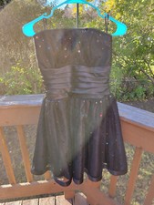 Jessica McClintock by Gunne Sax Black Shortie Straples Little Black Dress Sz. 7