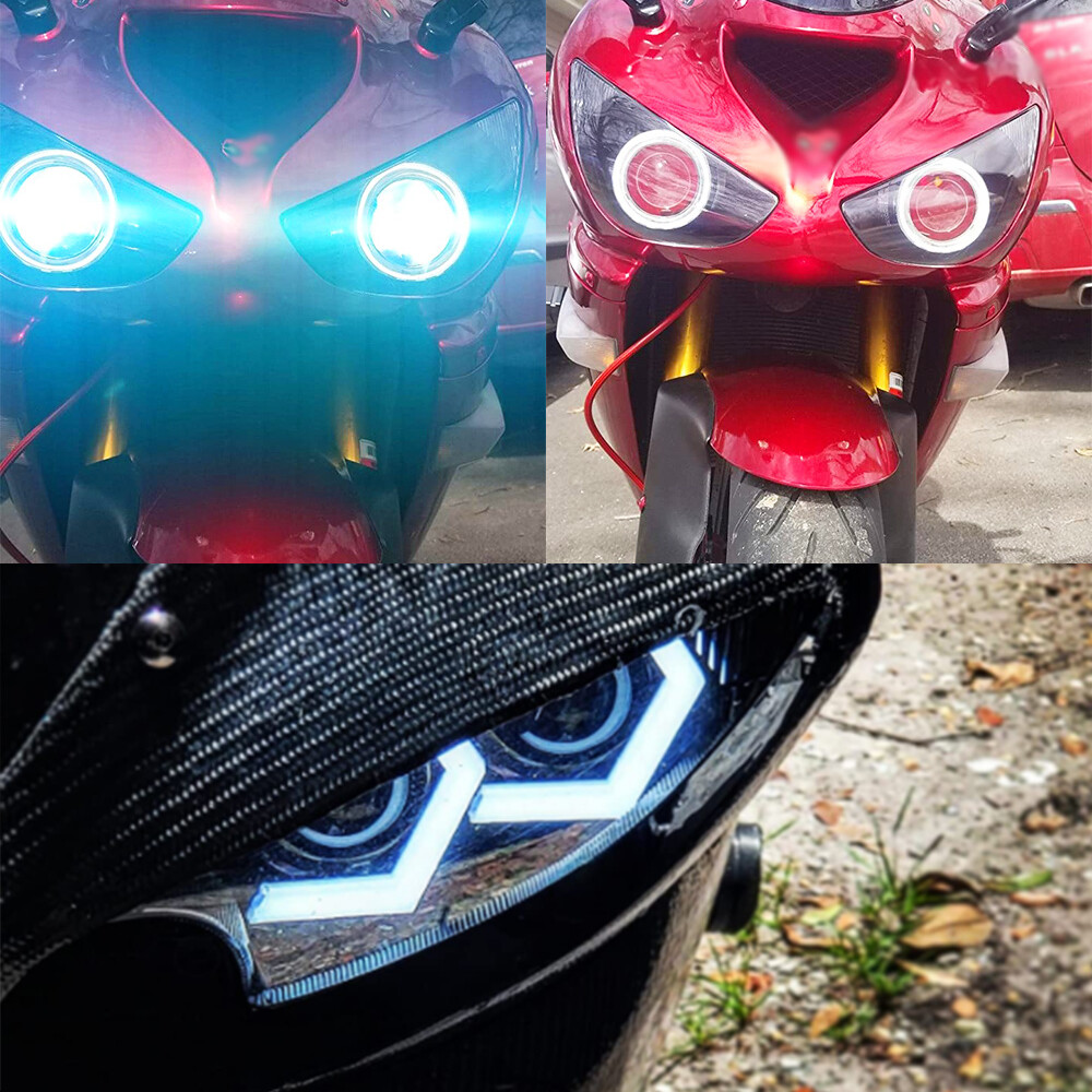 Bluetooth Dynamic RGB Hex Angel Eye LED Halo Rings For Kawasaki