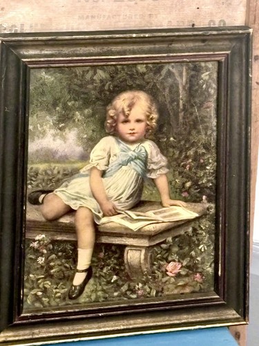 Signed Litho Edouardo Cabane (1857-1942) French School Girl Sheet Music Framed - Picture 6 of 8