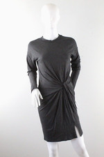 Gold Spark Women's Small Dark Heather Gray Long Sleeve Twist Mini Dress NWOT
