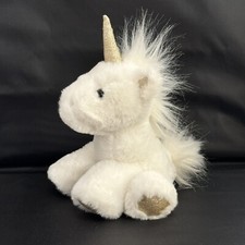 Fao Schwarz Sparklers White Gold Baby Unicorn Stuffed Animal Plush 9" Toy