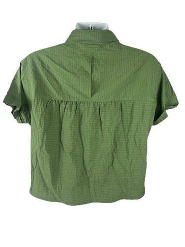 Columbia Shirt Women's Medium Boundless Trek Short Sleeve Button Up Y2K Vented - Picture 2 of 8
