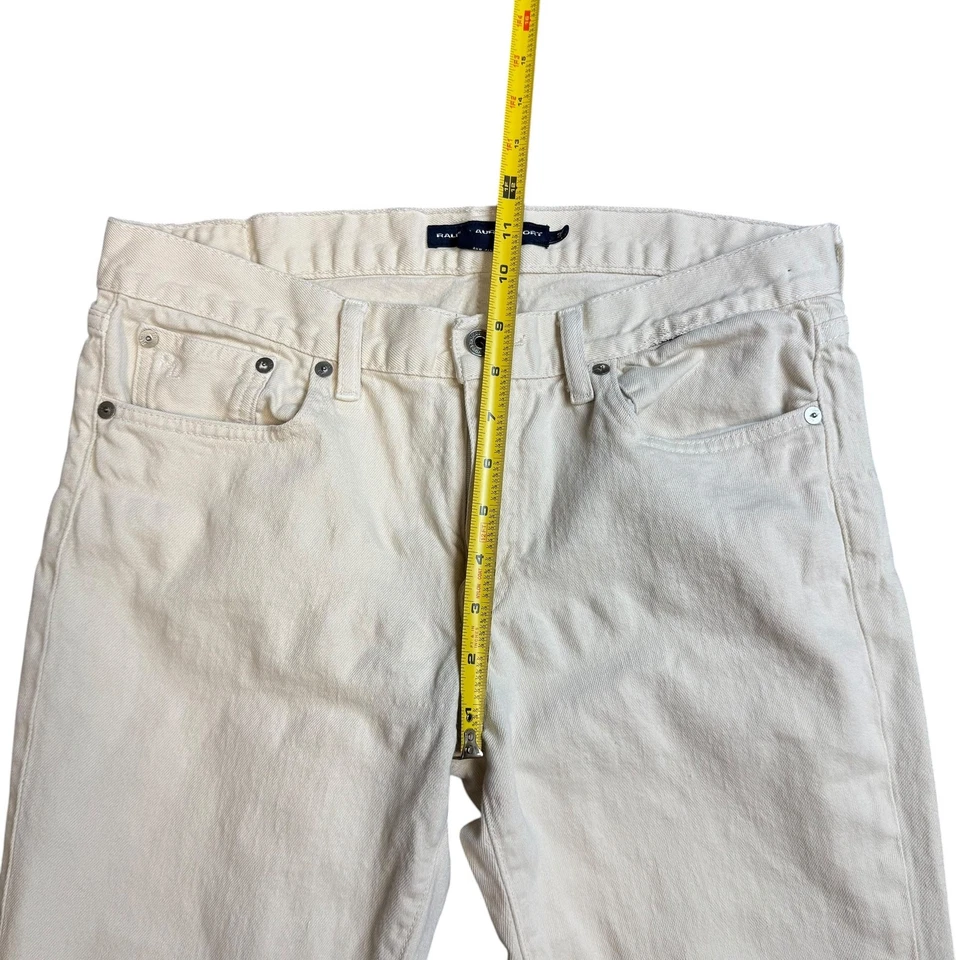 Pantalones de mezclilla deportivos Ralph Lauren vintage para hombre 30 crema pierna recta EE. UU. Foto 4 de 4