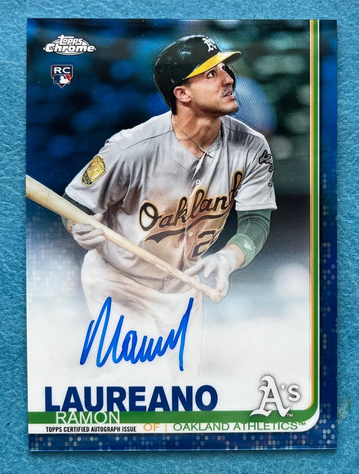 RAMON LAUREANO 2019 TOPPS CHROME AUTOGRAPH BLUE REFRACTOR RC  071/150 MADE