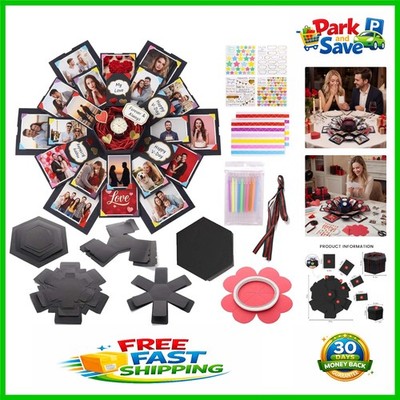 Elegant DIY Explosion Gift Box - Pop-Up Photo Album with Scrapbook Accessories
