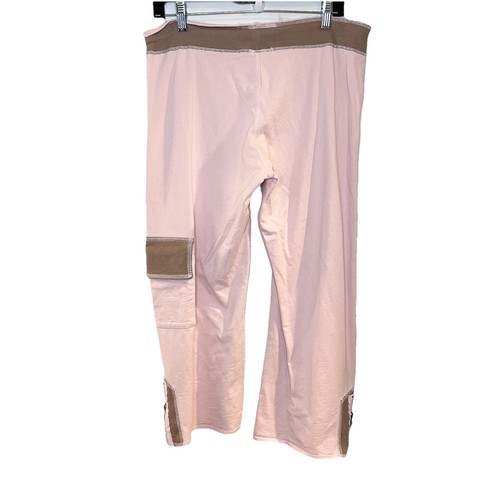 Hush Vintage 90s Y2K Pink Brown Crop Wide Leg Cargo Pants Zipper Drawstring M, $34.97 - Photo 2