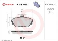 Front axle Brembo P 86 010 brake pad set, disc brake for Volvo